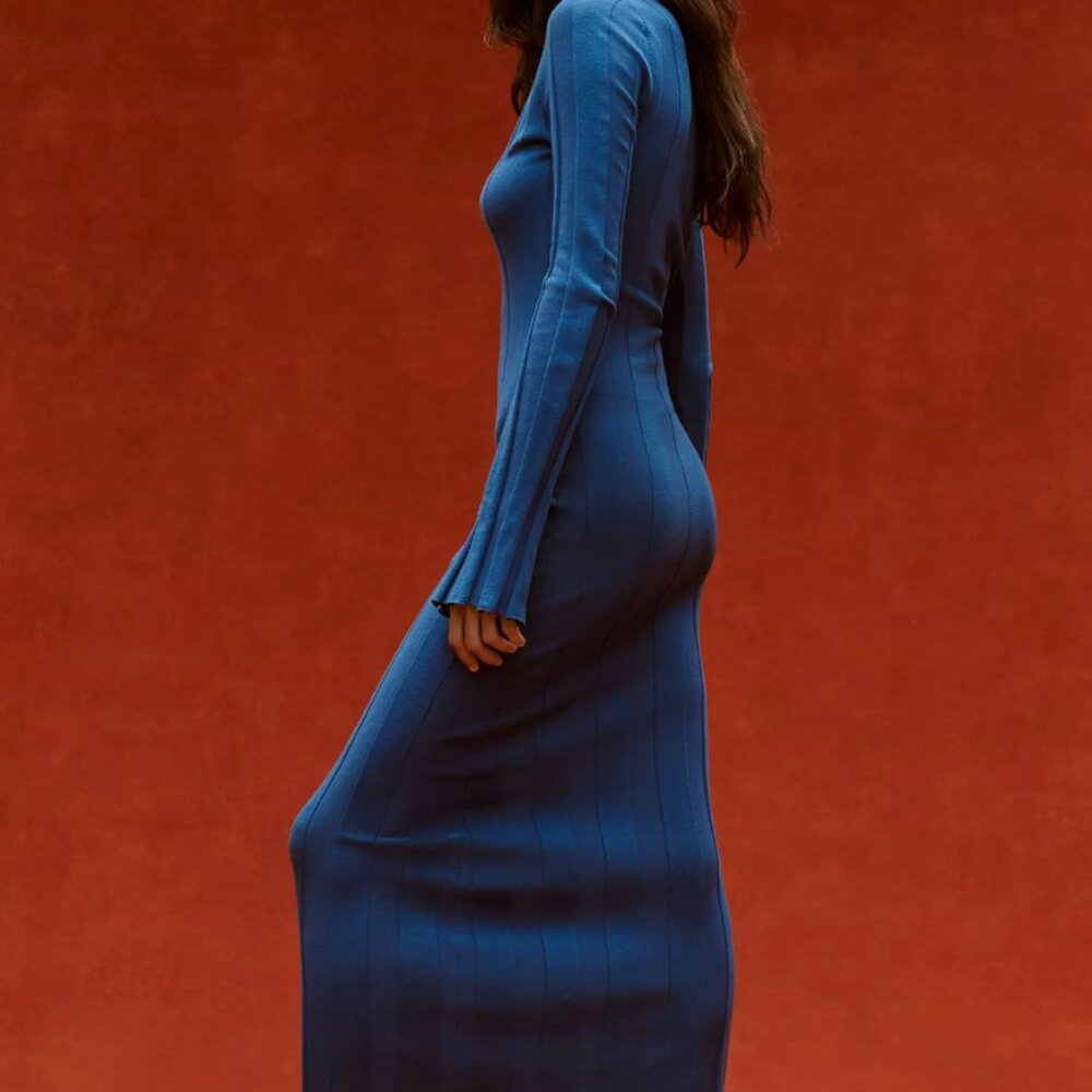 ANTHROPOLOGIE 💙Electric & Rose 💙 Nicola Sweater Midi Dress Sapphire NWT $198